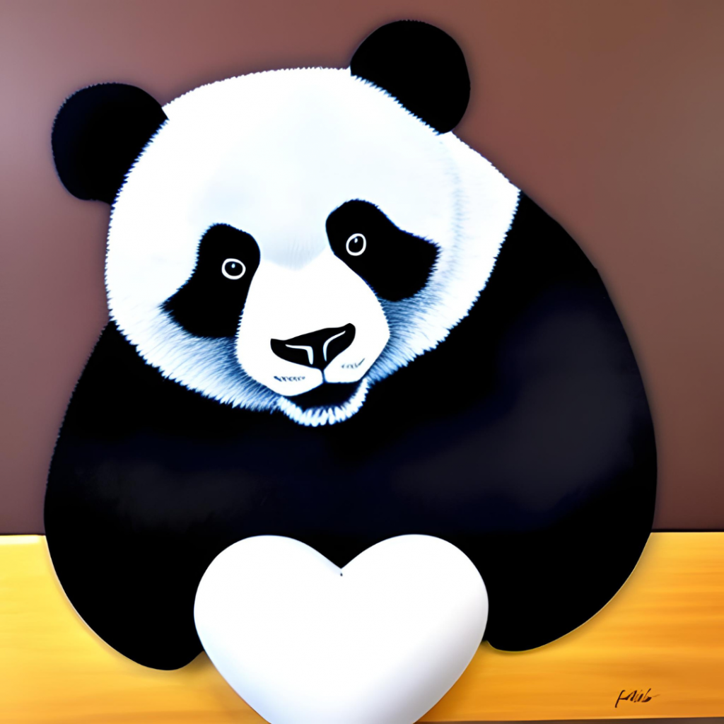 panda con corazón Canva